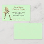 Carte De Visite Service de nettoyage de maison de fille de dessin  (Devant / Derrière)