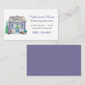 Carte De Visite Service De Nettoyage De Maison En Aquarelle Cute (Devant / Derrière)