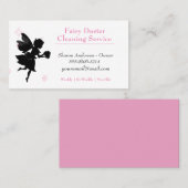 Carte De Visite Service De Nettoyage De Maison Fée De Cartoon Rose (Devant / Derrière)
