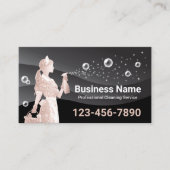 Carte De Visite Service De Nettoyage De Maison Flamme Noire Modern (Devant)