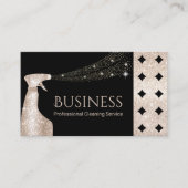 Carte De Visite Service de nettoyage de maison Gold Luxury Spray C (Devant)