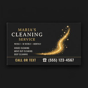 Carte De Visite Service de nettoyage de maison Gold Maid