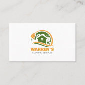 Carte De Visite Service de nettoyage de maison Green Orange (Dos)