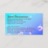 Carte De Visite Service De Nettoyage De Maison Janitorial De Bubbl (Dos)