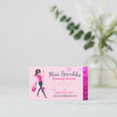 Carte De Visite Service De Nettoyage De Maison Maid De Cartoon Spa (Debout devant)