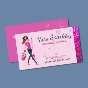 Carte De Visite Service De Nettoyage De Maison Maid De Cartoon Spa