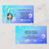 Carte De Visite Service De Nettoyage De Maison Maid De Cartoon Vio (Devant / Derrière)