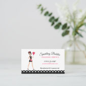 Carte De Visite Service De Nettoyage De Maison Maid De Polka Dot (Debout devant)