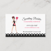 Carte De Visite Service De Nettoyage De Maison Maid De Polka Dot (Devant)