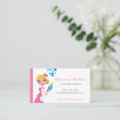 Carte De Visite Service De Nettoyage De Maison Maid En Carton (Debout devant)