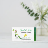 Carte De Visite Service De Nettoyage De Maison Maid Vert (Debout devant)