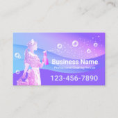 Carte De Visite Service De Nettoyage De Maison Moderne Bleu Violet (Devant)