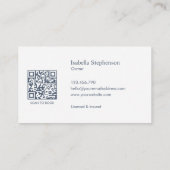Carte De Visite Service de nettoyage de maison moderne Code QR (Dos)
