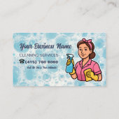 Carte De Visite Service de nettoyage de maison moderne Femme de mé (Dos)