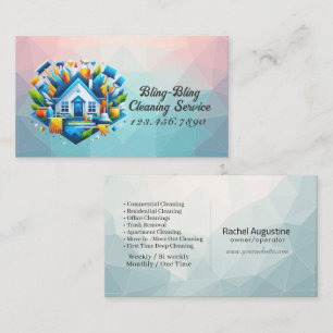 Carte De Visite Service de nettoyage de maison moderne ménage