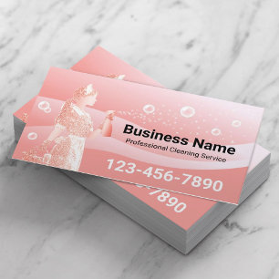 Carte De Visite Service De Nettoyage De Maison Moderne Pastel Maid