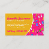 Carte De Visite Service De Nettoyage De Maison Moderne Rose Jaune (Dos)