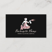 Carte De Visite Service de nettoyage de maison moderne Rose Or & N (Devant)