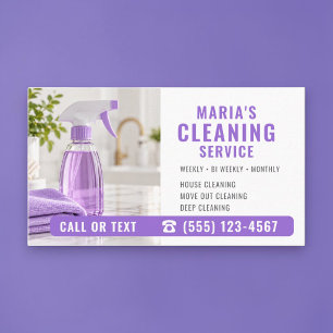 Carte De Visite Service de nettoyage de maison moderne violet