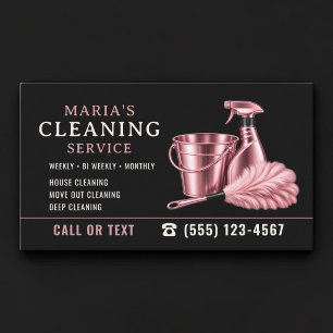 Carte De Visite Service de nettoyage de maison Pink Maid
