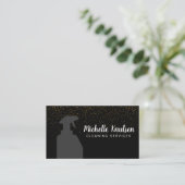 Carte De Visite Service de nettoyage de maison professionnel noir  (Debout devant)