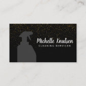 Carte De Visite Service de nettoyage de maison professionnel noir  (Devant)