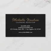 Carte De Visite Service de nettoyage de maison professionnel noir  (Dos)