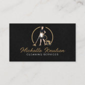 Carte De Visite Service de nettoyage de maison professionnel noir  (Devant)