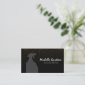 Carte De Visite Service de nettoyage de maison professionnel noir  (Debout devant)