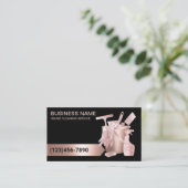 Carte De Visite Service de nettoyage de maison professionnel Rose  (Debout devant)