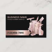 Carte De Visite Service de nettoyage de maison professionnel Rose  (Devant)