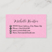 Carte De Visite Service de nettoyage de maison professionnel rose  (Dos)