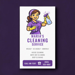 Carte De Visite Service de nettoyage de maison Violet