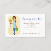 Carte De Visite Service De Nettoyage De Mop House Girl (Devant)