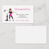 Carte De Visite Service De Nettoyage De Mop House Girl (Devant / Derrière)