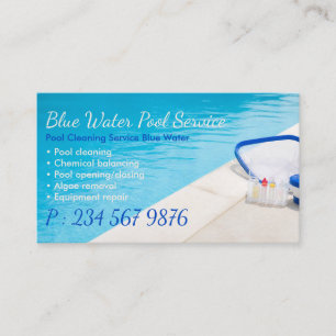 Carte De Visite Service de nettoyage de piscine Blue Water