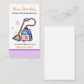Carte De Visite Service De Nettoyage De Shampooing En Tapis Cute (Devant / Derrière)