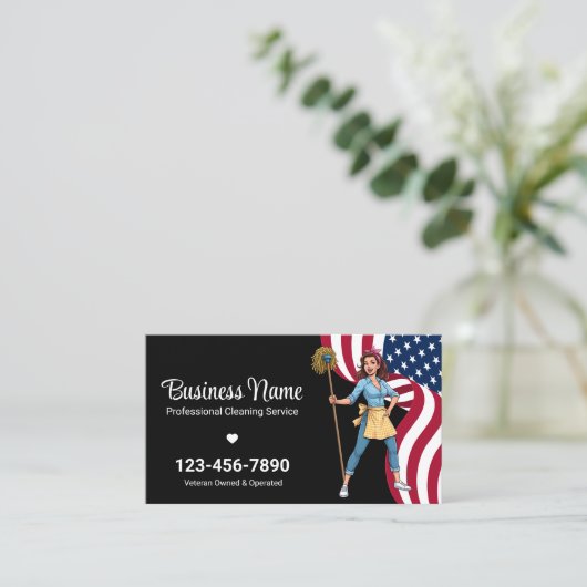 Carte De Visite Service de nettoyage des anciens combattants Entre (Debout devant)