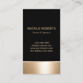 Carte De Visite Service de nettoyage des domestiques Black & Gold (Dos)