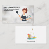 Carte De Visite Service de nettoyage des domestiques | Étincelles (Devant / Derrière)