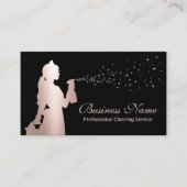 Carte De Visite Service de nettoyage des domestiques Rose Gold Hou (Devant)