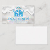 Carte De Visite Service de nettoyage des maisons | Étincelles | Bu (Devant / Derrière)