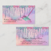 Carte De Visite Service de nettoyage des Parties scintillant holog (Devant / Derrière)