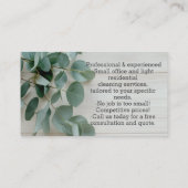 Carte De Visite Service de nettoyage écologique Eucalyptus (Dos)