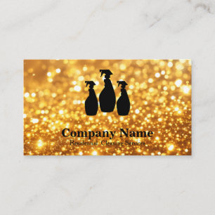 Carte De Visite Service de nettoyage élégant aquarelle paillettes 