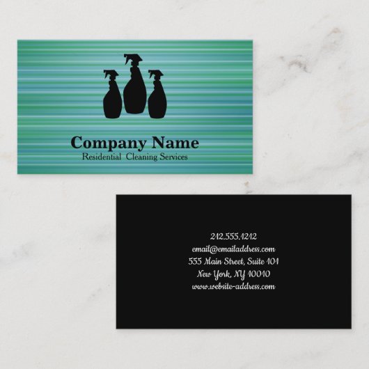 Carte De Visite Service de nettoyage élégant Bokeh (Devant / Derrière)