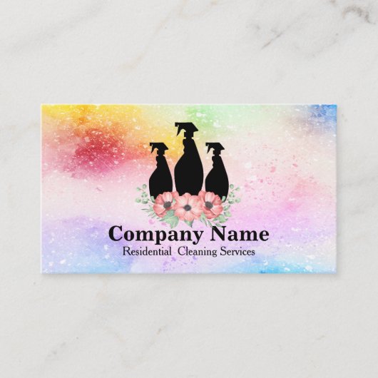 Carte De Visite Service de nettoyage élégant Parties scintillant A (Devant)