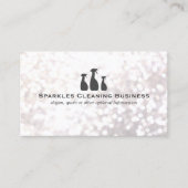 Carte De Visite Service de nettoyage élégant White Bokeh (Devant)