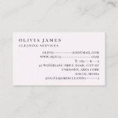 Carte De Visite Service de nettoyage en plumes roses Service de mé (Dos)