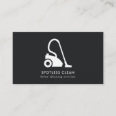 CARTE DE VISITE SERVICE DE NETTOYAGE EN VACUM SIMPLE BLANC NOIR (Devant)
